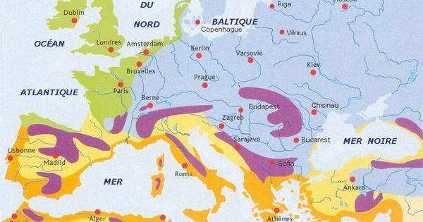 Carte climatique Europe
